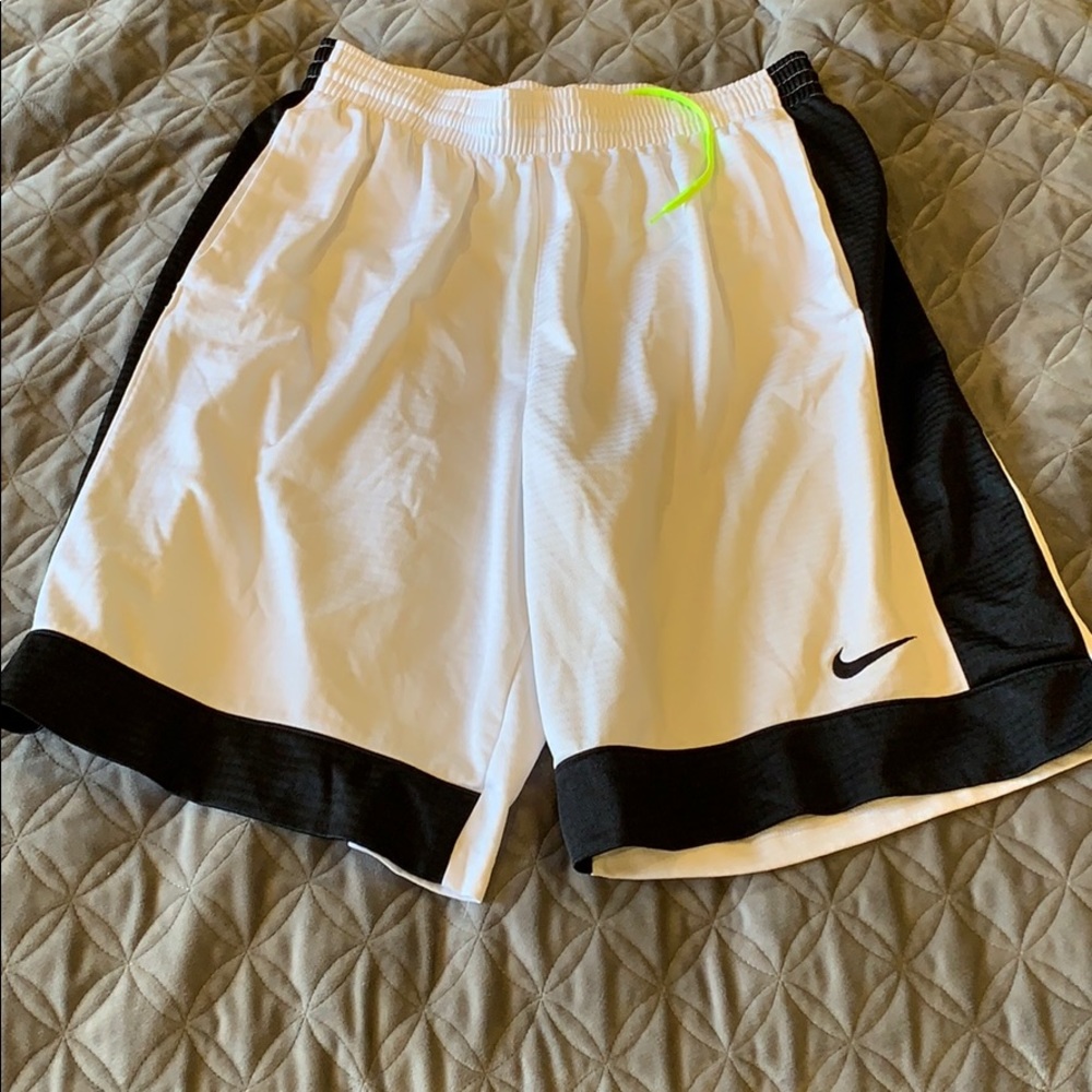 Nike white and black athletic shorts